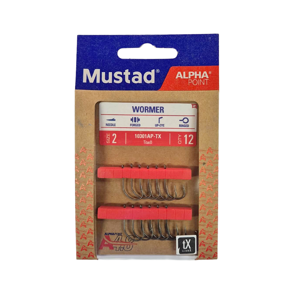 Mustad 10301AP-TX Alpha Point Wormer Hooks